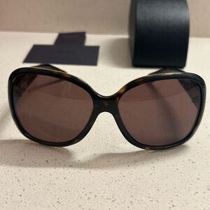 Prada Black Sunglasses with Gold Accents